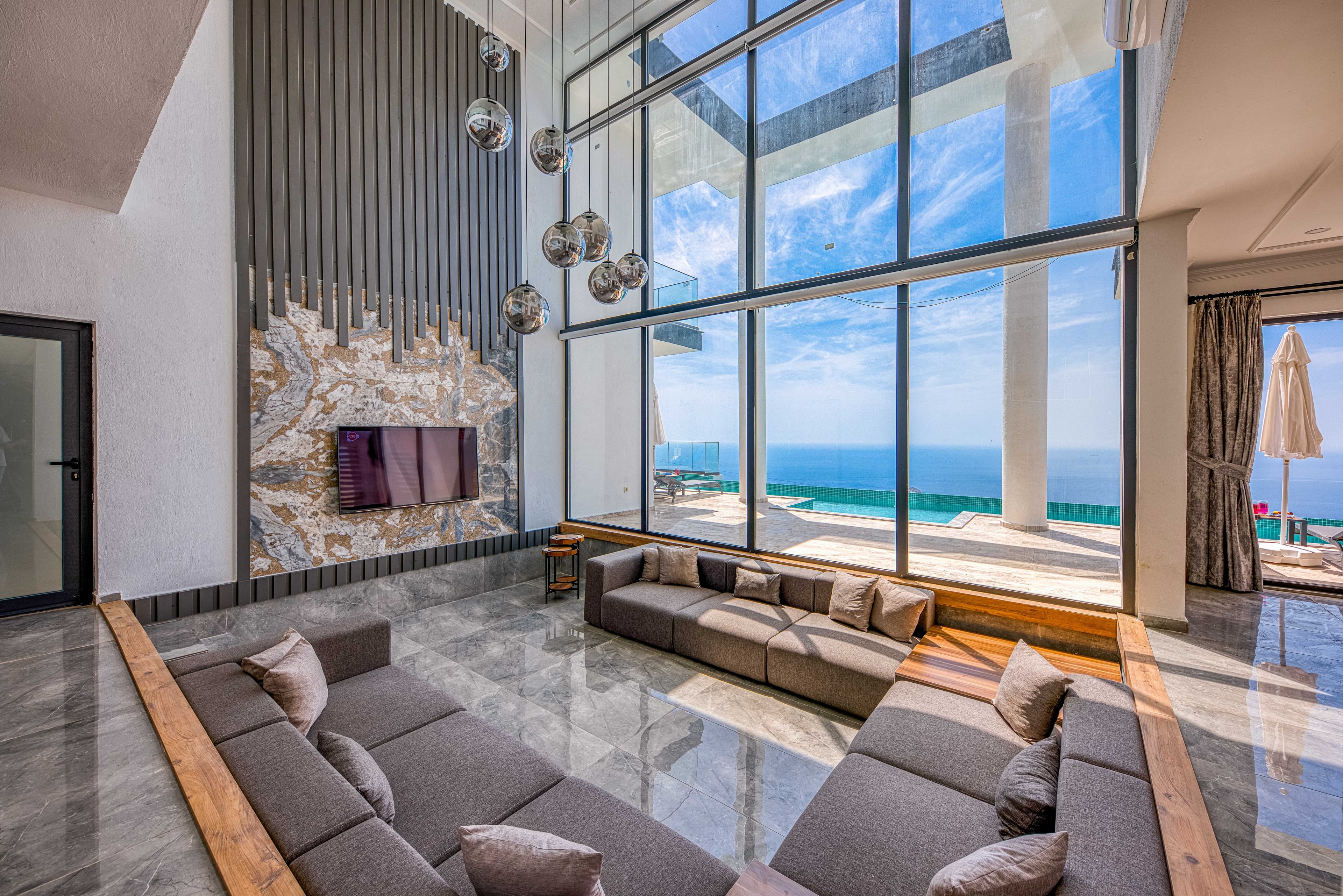 Sunlit interior of a carefully kept coastal residence